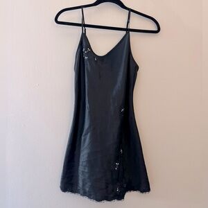 Victorias Secret Vintage y2k look Black Slip Lingerie Dress Medium